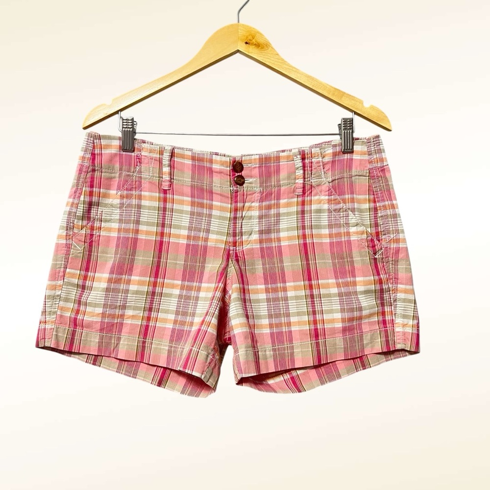 Old Navy Pink Plaid Women's Shorts Size 8 Low Rise Y2K